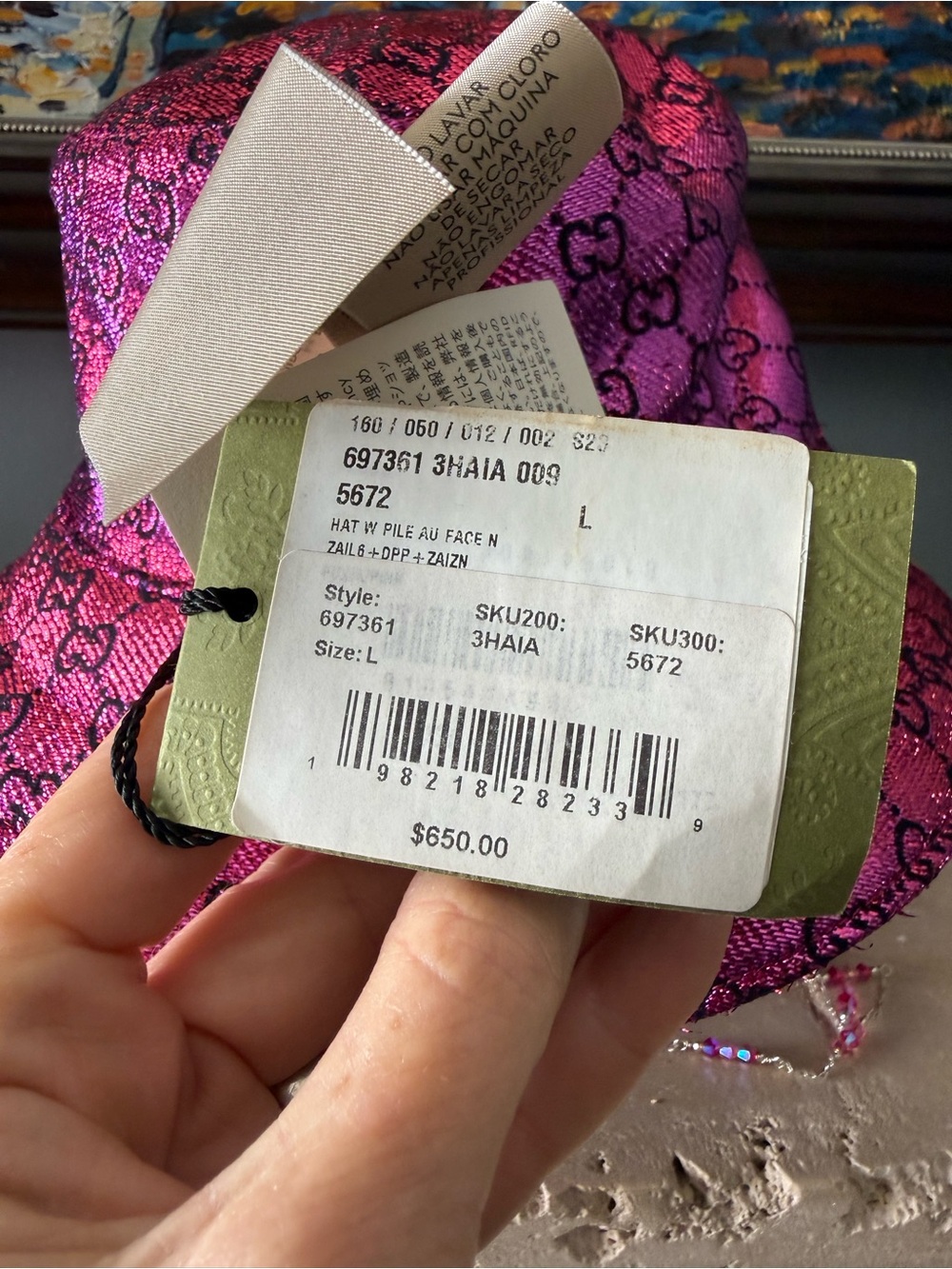Gucci Reversible Hot Pink Jacquard Bucket Hat - Picture 5 of 8